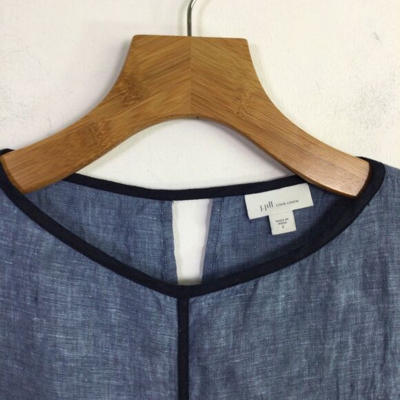 J. Jill Women's Seamed Love Linen Dress V-Neck Pullover Sleeveless Blue Size S - Picture 5 of 16